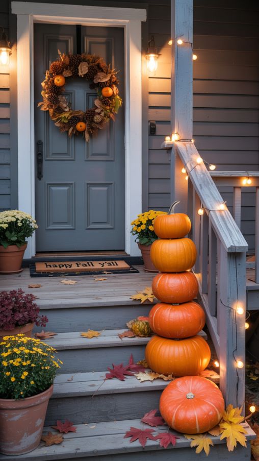 Outdoor and Front Yard Fall Decor Ideas