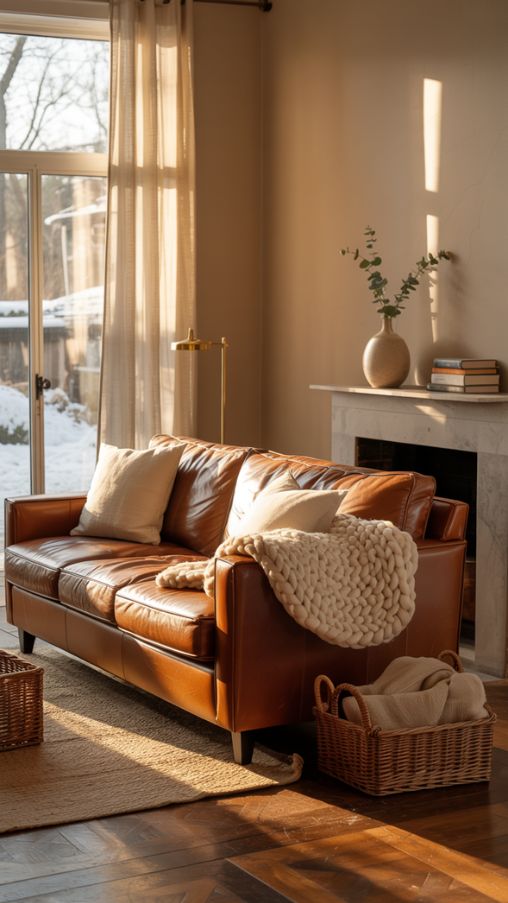 living room decor brown couch