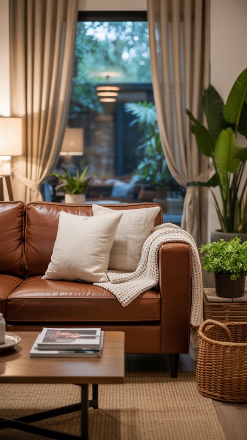 living room decor brown couch