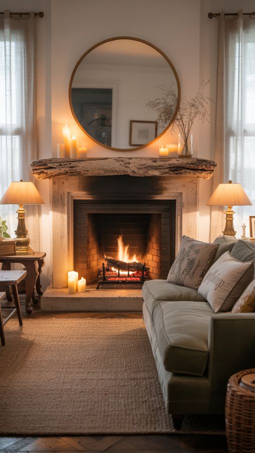 living room decor fireplace