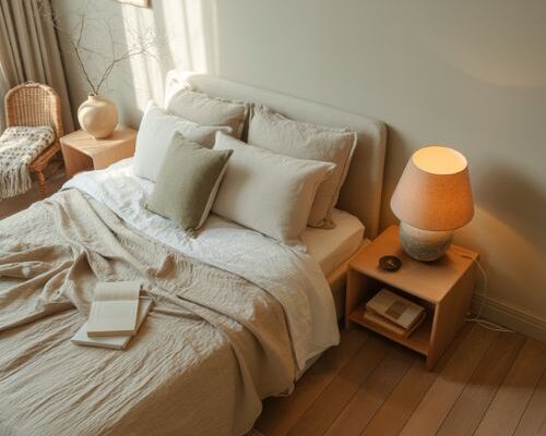 Bedroom decor ideas cozy calming bedroom with soft textures and warm light