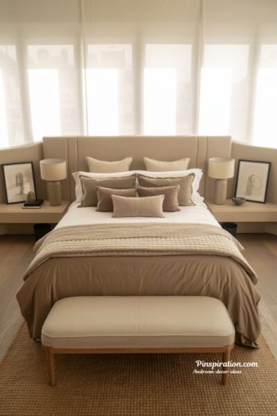 Layered bedding bedroom decor ideas
