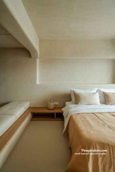 Minimalist love nest bedroom ideas for couples with simple neutral design and calm clutter-free cozy atmosphere