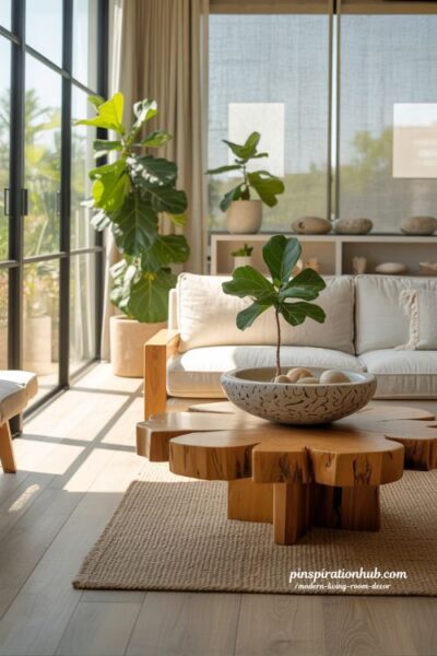 Peaceful Nature-Inspired Modern Living Room