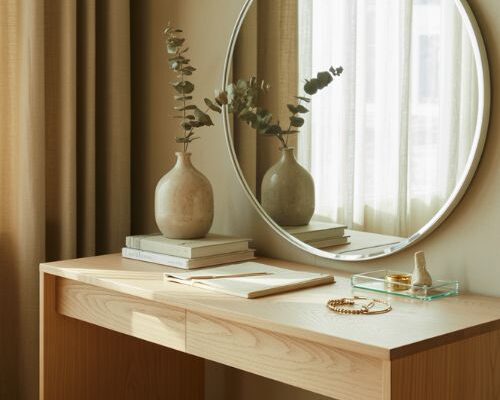 Serene Morning Vanity Aesthetic for Small Bedrooms