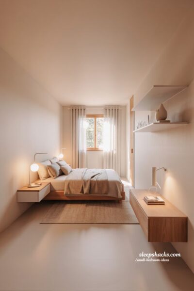 Small Bedroom Ideas Floating Furniture for More Space Airy Modern Interior Design
