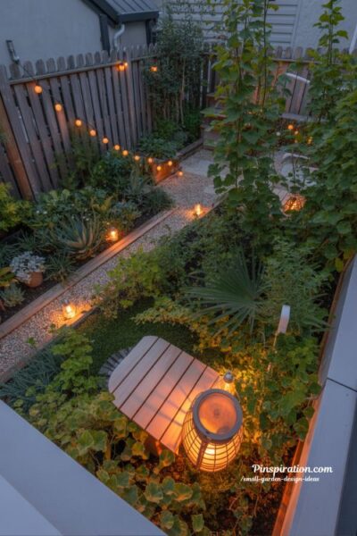 Small garden lighting ideas for cozy evenings with warm lanterns and subtle glow in backyard spaces
