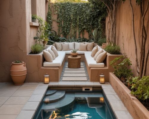 Small pool design ideas for tiny backyard private escape with modern cozy style