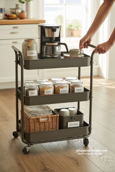 Smart Kitchen Rolling Cart Organization Ideas for Mobile Extra Space