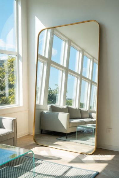 Strategic Mirror Placement to Expand a Small Living Room