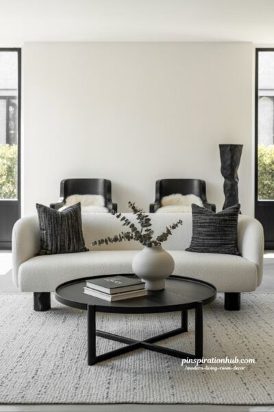 Timeless Black and White Modern Living Room