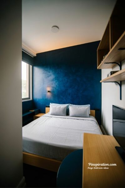 boys bedroom ideas with bold accent wall modern minimalist design and stylish neutral balance