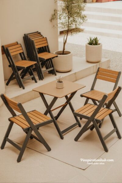 foldable furniture small patio ideas with space saving outdoor seating and modern minimalist design