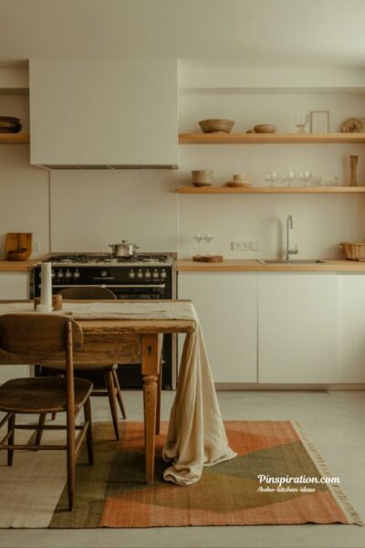 Boho kitchen ideas blending vintage charm with modern elements