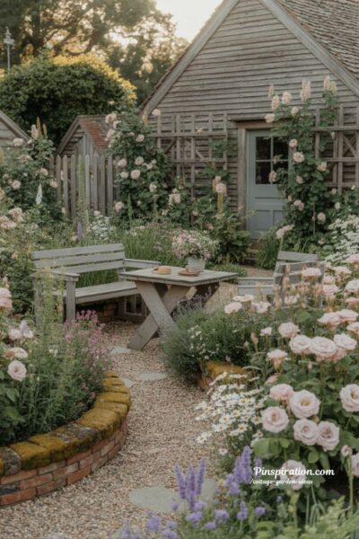 Cottage garden ideas with cozy seating areas and outdoor room inspiration