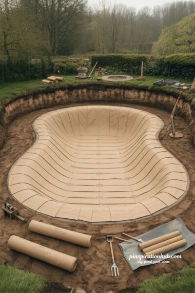 Geosynthetic clay liner diy natural swimming pond waterproofing system construction and pond pool design
