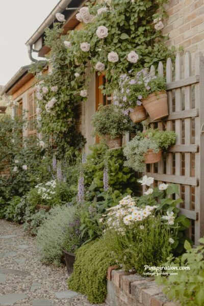 Vertical cottage garden ideas for walls fences and space saving greenery design