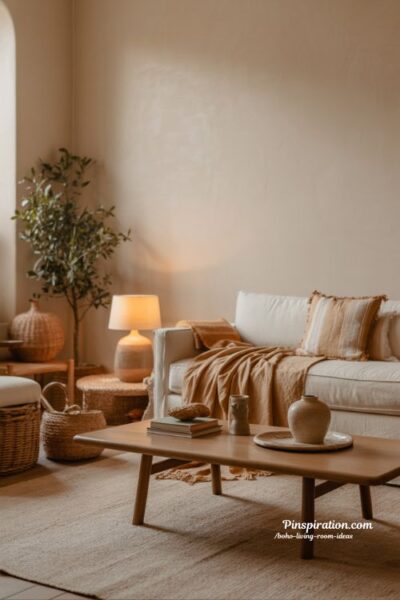 boho living room ideas final touches cozy completed space soft styling warm bohemian interior evolving home decor