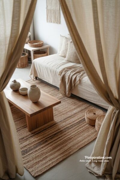 boho small living room ideas layered textures cozy neutral warm tactile interior design