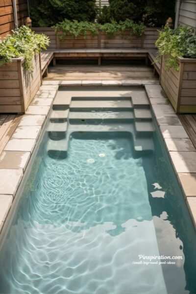 kid friendly shallow pool design for small inground pool ideas with safe fun family backyard layout