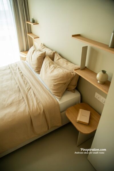 minimal nightstand alternatives small bedroom ideas floating shelf bedside space saving design clean room aesthetic