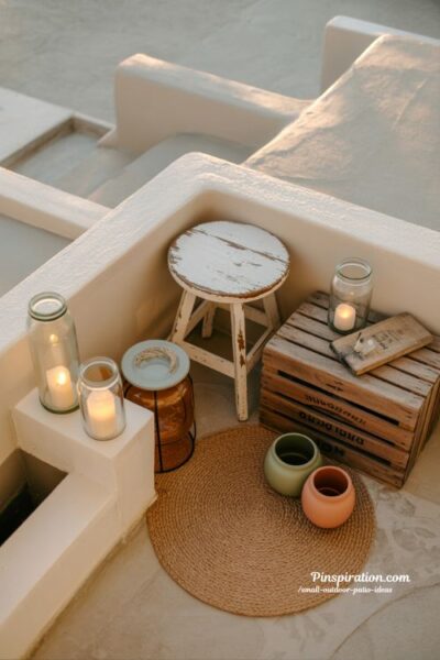 small outdoor patio ideas diy decor with handmade lanterns and personalized cozy corner
