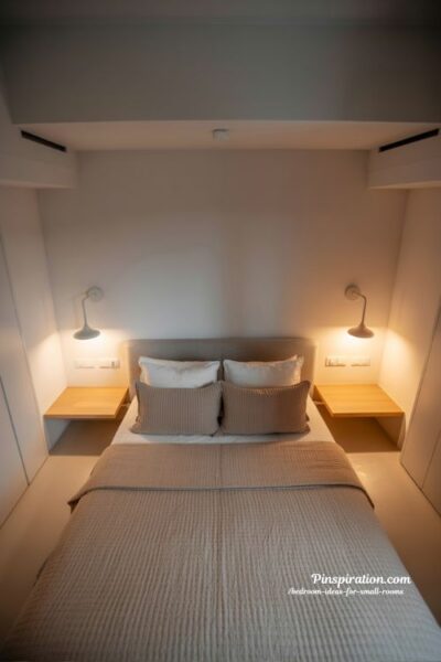smart lighting ideas for small bedroom wall sconces space saving warm modern minimalist room
