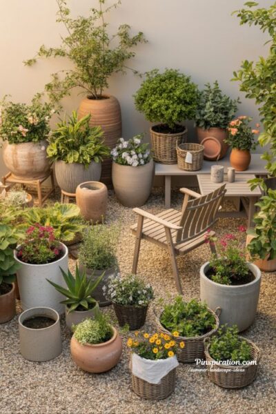 summer landscape ideas with container garden design for flexible outdoor styling and easy plant arrangement