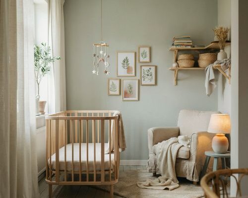 Warm neutral baby room ideas with cozy nursery decor and soft natural textures