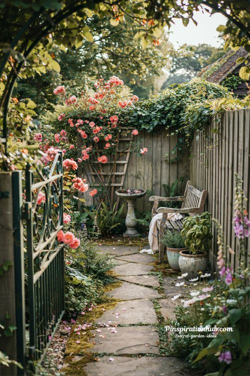 secret garden ideas hidden cottage garden nook with ivy covered stone path and vintage rustic charm