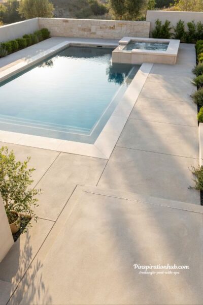 side by side lap pool with attached hot tub modern minimalist backyard design for fitness and recovery luxury outdoor swimming layout