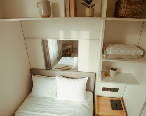small guest bedroom ideas warm cozy minimalist spare room makeover with storage and soft neutral tones
