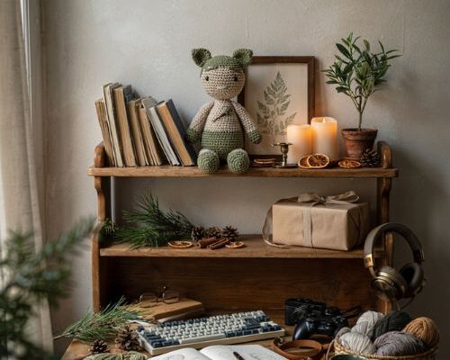 Crocheted hobby themed handmade Christmas gift for boyfriend with cute diy amigurumi decor ideas