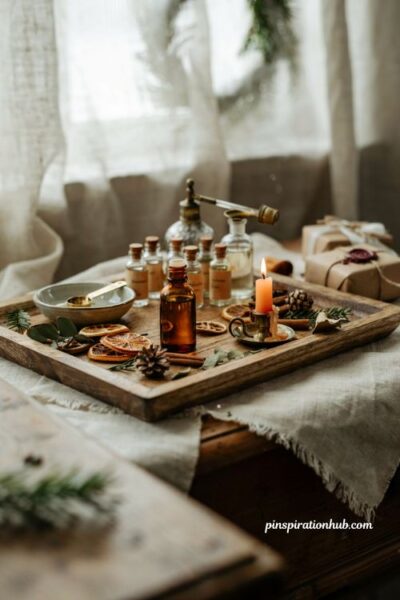 Custom blended perfume oil handmade Christmas gift ideas with diy essential oil holiday gifts