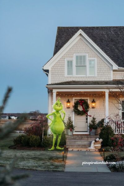 Grinch christmas decorations with outdoor yard decor and festive porch ideas
