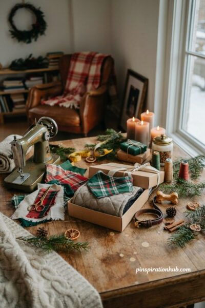 Handmade dog bandana Christmas gift for boyfriend with diy pet accessory holiday ideas