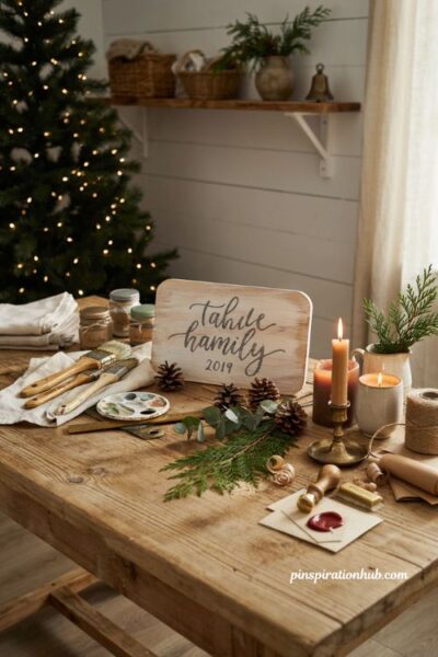 Handmade personalized wooden name plate christmas gift for home decor and housewarming