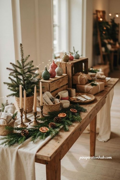 Christmas booth display ideas vendor craft show table decor
