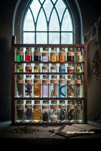 DIY vintage Halloween potion bottles with apothecary charm