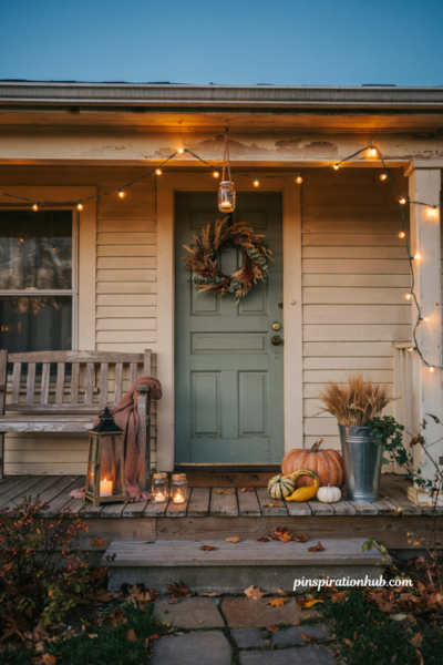 # Fall porch lighting title Fall porch lighting ideas with string lights lanterns glowing mason jars pumpkins and cozy autumn decor