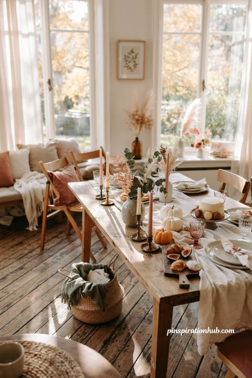 Fall sunroom baby shower ideas with warm autumn decor seasonal treats and cozy details