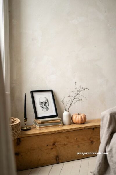 Simple framed skull print for easy Halloween home decor