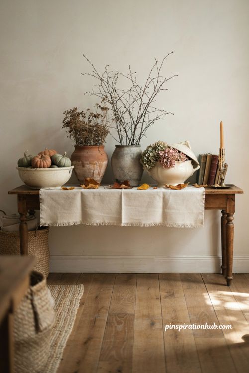 Thrifted vintage containers for cozy fall decorating ideas
