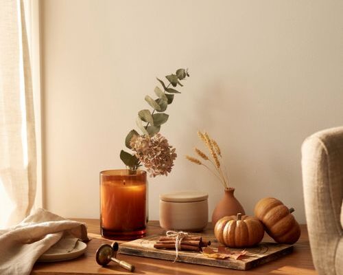fall candles for a cozy autumn home with warm seasonal scents and rustic decor