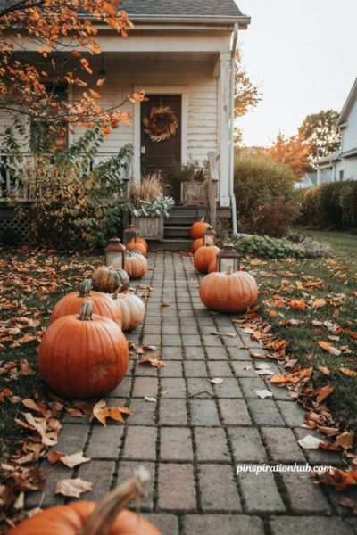 pumpkin path walkway fall outdoor decor front porch