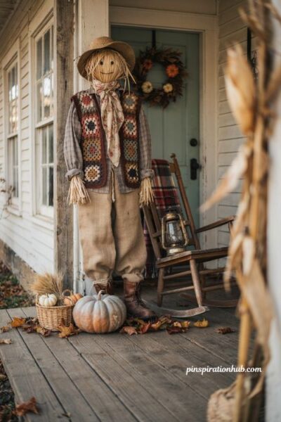 _rustic scarecrow farmhouse fall outdoor decor front porch