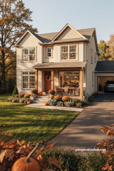 Bloxburg 2 story autumn roleplay house realistic fall family home with large kitchen and dining room