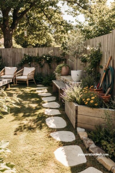 Dream backyard sunlight planning with sunny garden beds and shaded seating