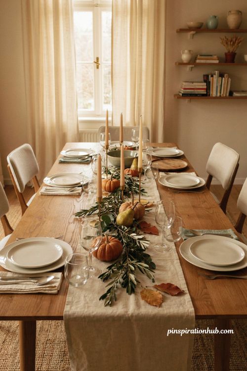 Easy Thanksgiving tablescapes with simple natural decor