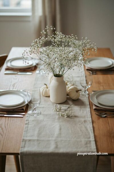 Easy Thanksgiving tablescapes with small wooden cutting board place cards